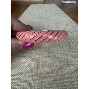 Sequin Nordstrom Multicolor Coral Gold Tone Statement Enamel Bangle Bracelet #42